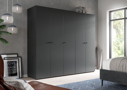 Combinaison d'armoires DARWIN (L/H/P : env. 200/176/51 cm) en anthracite/anthracite