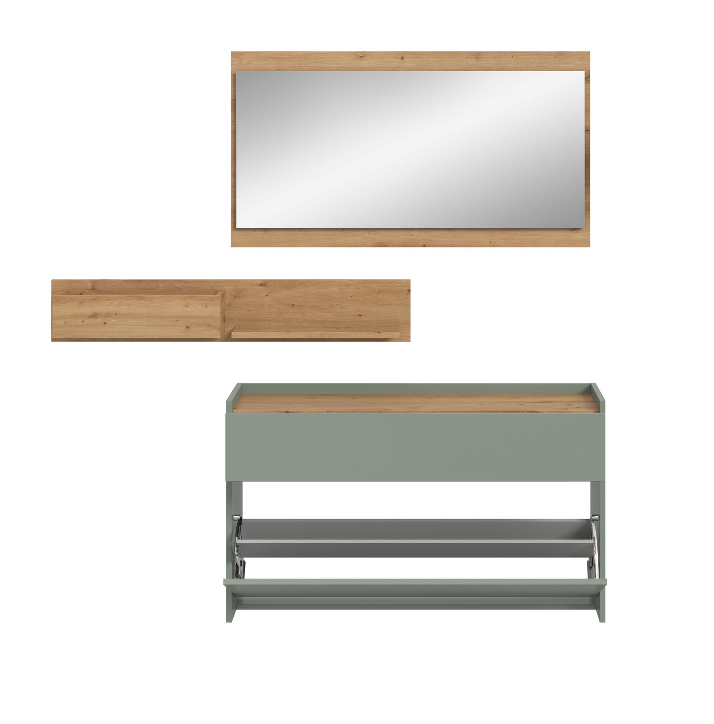 Ensemble de vestibule DRIVE (L/H/P : env. 140/192/32 cm) en sauge/sauge