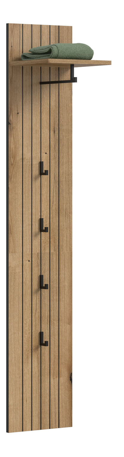 Coat Rack Panel STATION (W/H/D: approx. 31/160/27 cm) in Smoke Green/Smoke Green