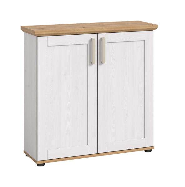 Highboard VERONA (L/H/P : env. 84/88/37 cm) en imitation mélaminé mélèze Sibiu/imitation mélaminé mélèze Sibiu