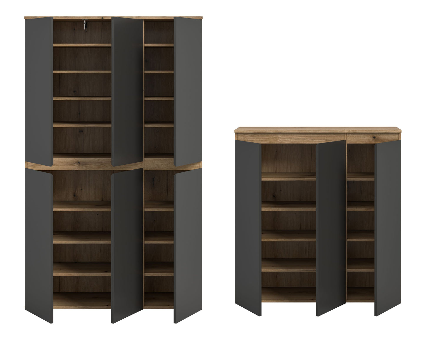 Armoire universelle SCARPA (L/H/P : env. 235/175/37 cm) en vert fumée/vert fumée