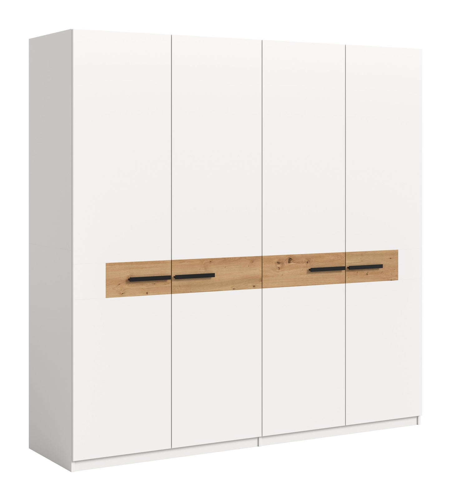 Homes & Jones Schlafzimmerschrank 200 cm breit, Kleiderschrank weiß m. Absetzu.