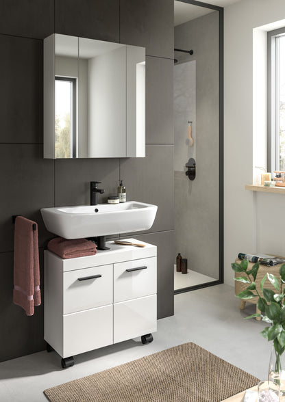 Ensemble de salle de bain NOVA (L/H/P : env. 60/191/30 cm) en blanc/blanc brillant