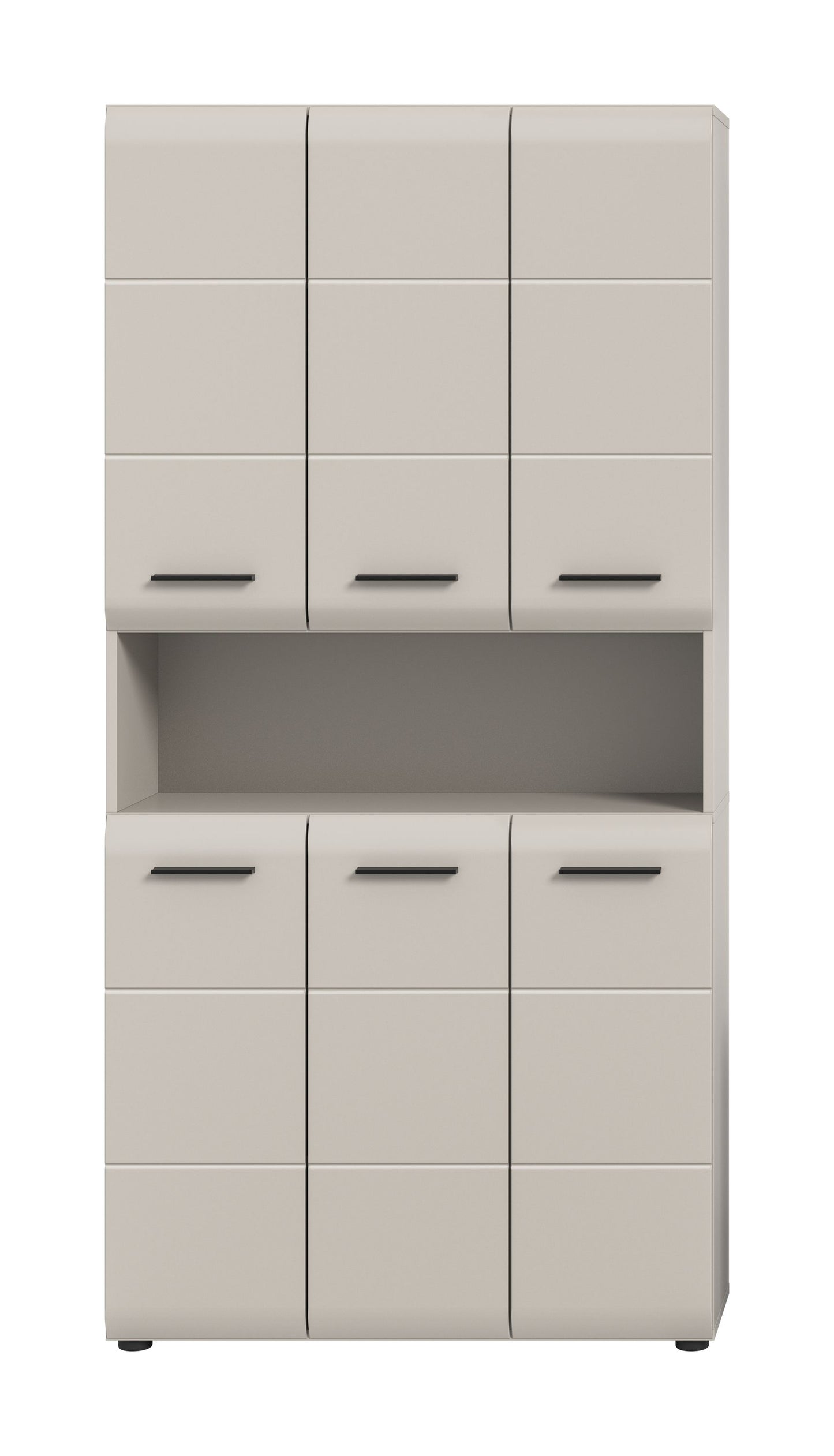 Meuble de rangement polyvalent ICE (L/H/P : env. 90/185/30 cm) en imitation chêne Nox/noir mat