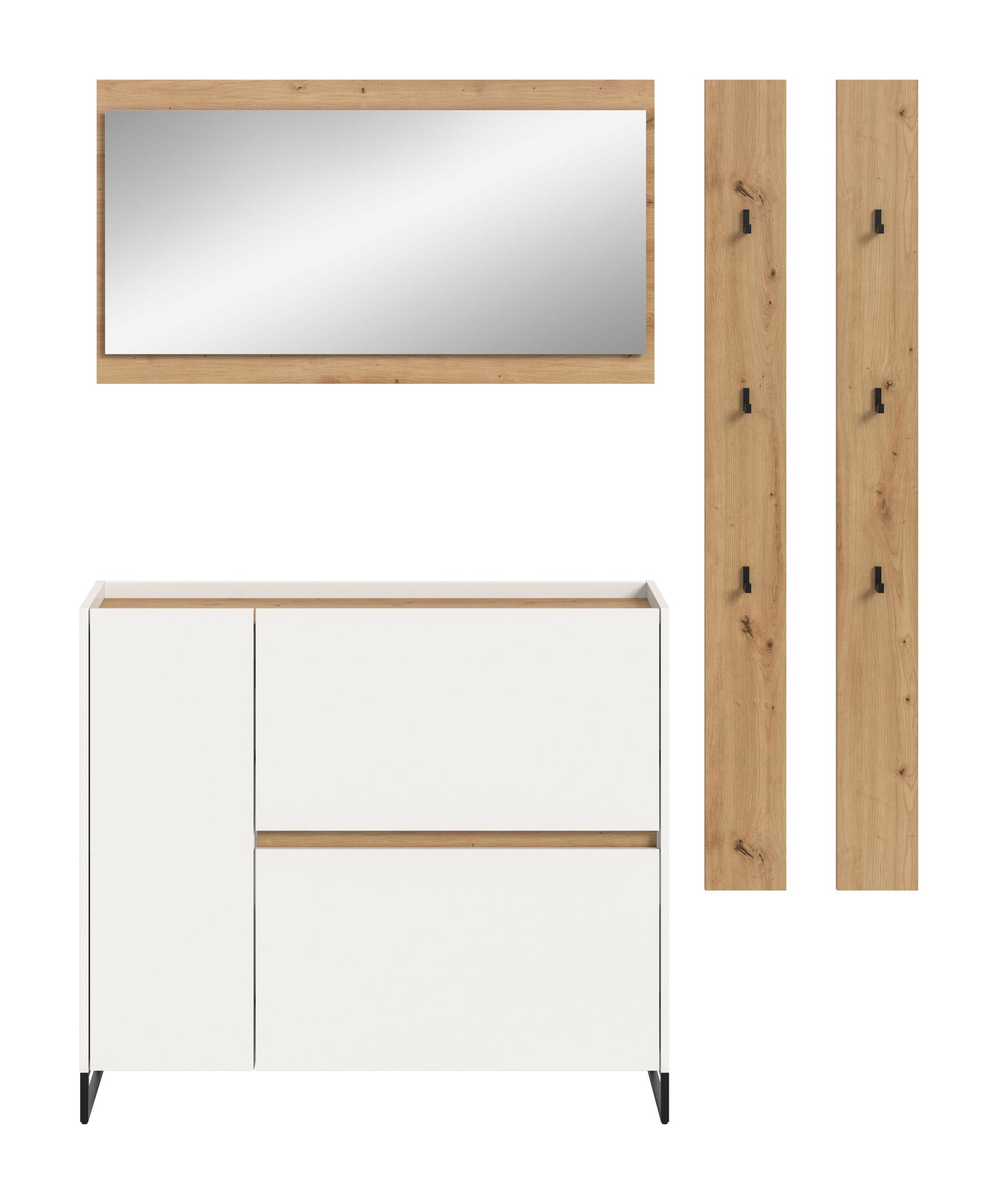 Homes & Jones Garderobe 4-tlg., Garderobenkomplettset, Dielenmöbel-Flurmöbel
