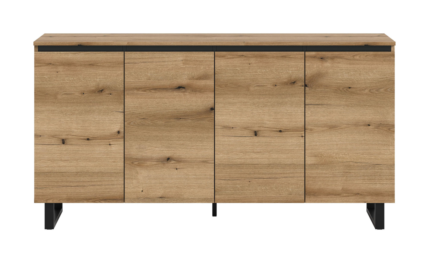 Buffet TOMASA (L/H/P : env. 160/84/36 cm) en imitation Chêne Evoke/imitation Chêne Evoke