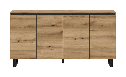Buffet TOMASA (L/H/P : env. 160/84/36 cm) en imitation Chêne Evoke/imitation Chêne Evoke