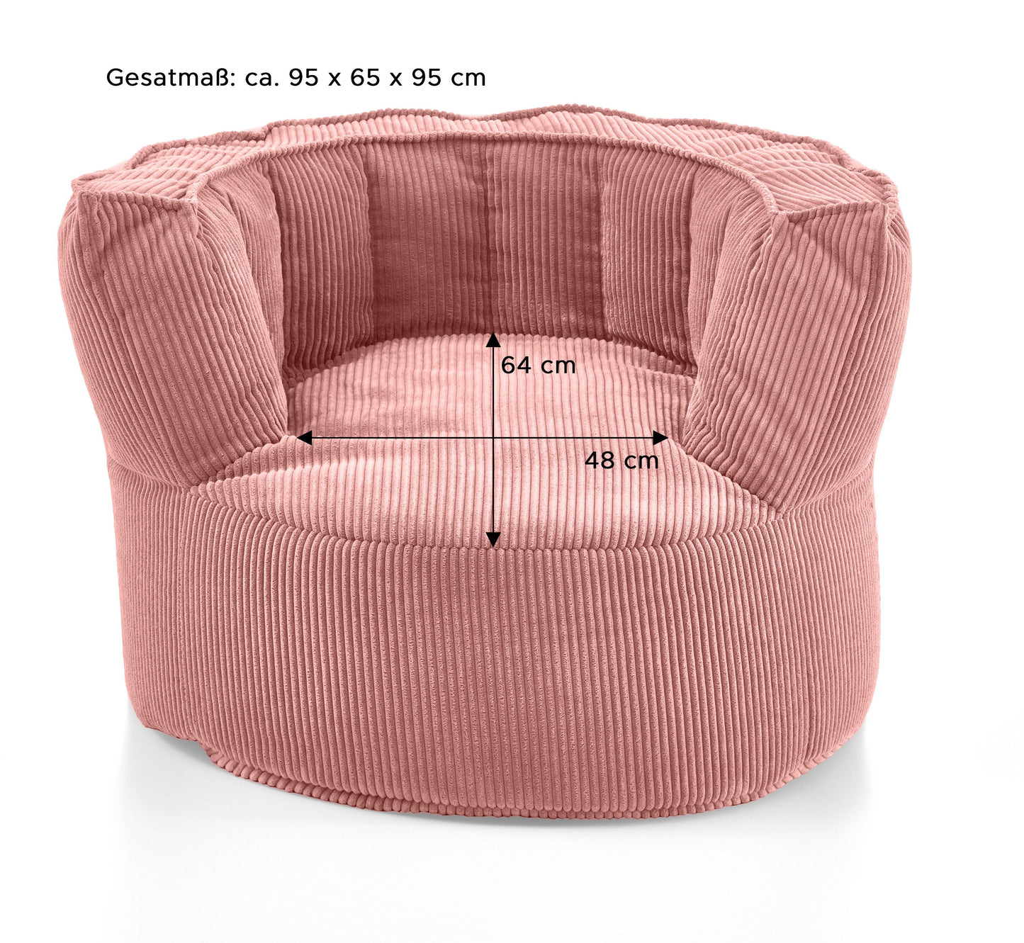 Homes & Jones Sitzsack Snuggle, Cord-Sessel mit Rückenlehne