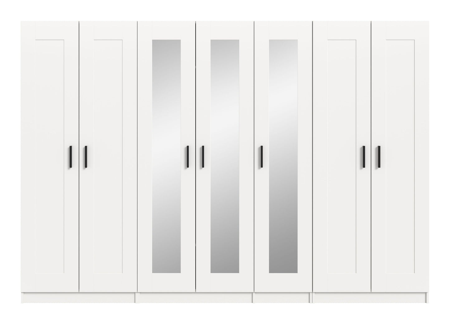 Homes & Jones Kleiderschrank weiß 3-tlg., Schlafzimmerschränke 280 cm breit