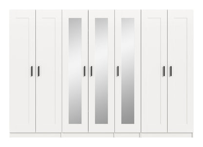 Homes & Jones Kleiderschrank weiß 3-tlg., Schlafzimmerschränke 280 cm breit