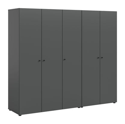 Combinaison d'armoires DARWIN (L/H/P : env. 200/176/51 cm) en anthracite/anthracite