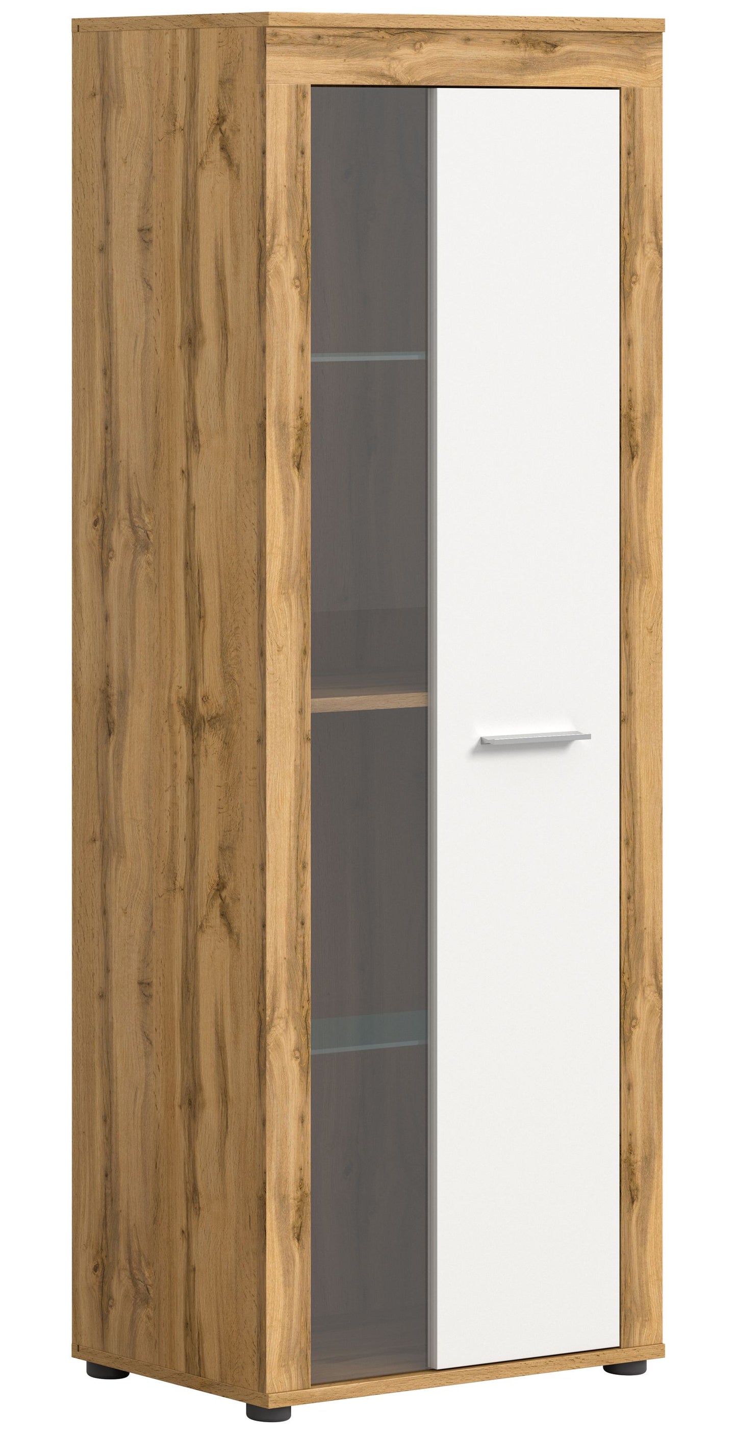 Homes & Jones Vitrinenschrank 60 cm breit, Wohnzimmerschrank, Wohnmöbel