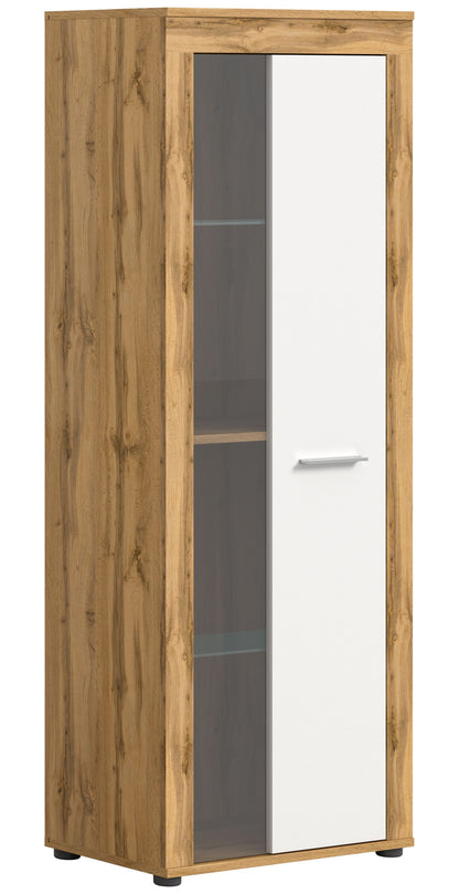 Homes & Jones Vitrinenschrank 60 cm breit, Wohnzimmerschrank, Wohnmöbel