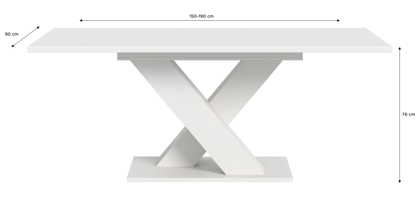 Table de salle à manger MOTION (L/H/P : env. 150/76/90 cm) en blanc/cachemire
