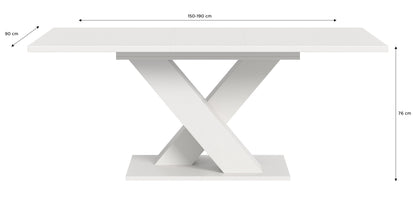 Table de salle à manger MOTION (L/H/P : env. 150/76/90 cm) en blanc/cachemire