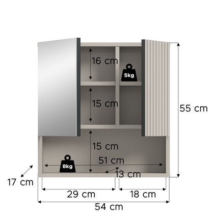 Armoire de toilette MONE (L/H/P : env. 60/55/17 cm) en Cachemire/Cachemire
