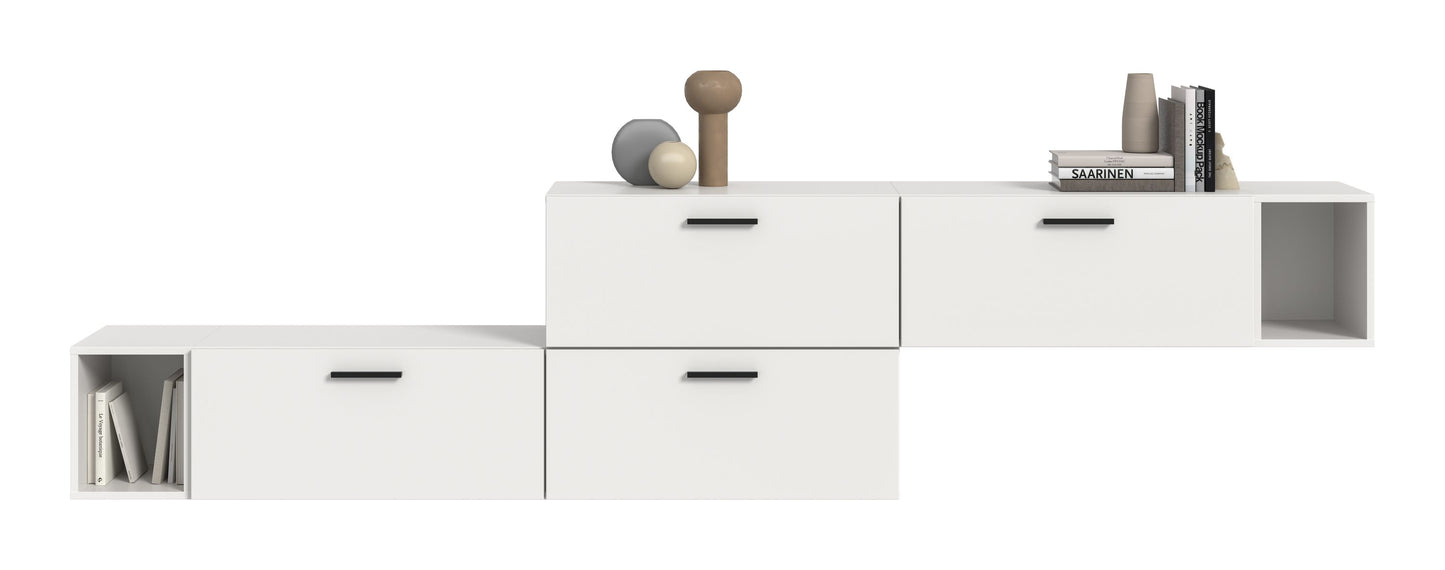 Homes & Jones Wohnwand 2-tlg. TV Möbel Modular Lowboard, Wohnzimmerschrank