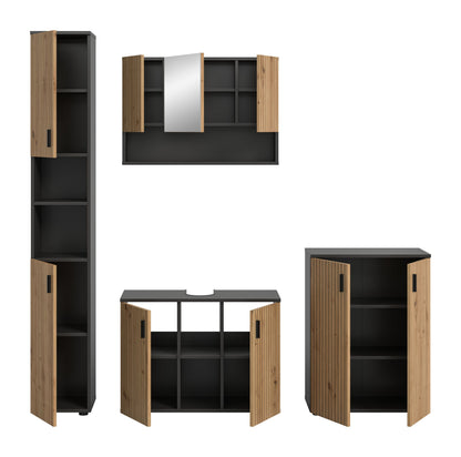 Homes & Jones Badezimmermöbel Set 4-tlg. Badmöbelset mit Badspiegelschrank