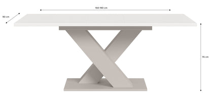 Table de salle à manger MOTION (L/H/P : env. 150/76/90 cm) en blanc/cachemire