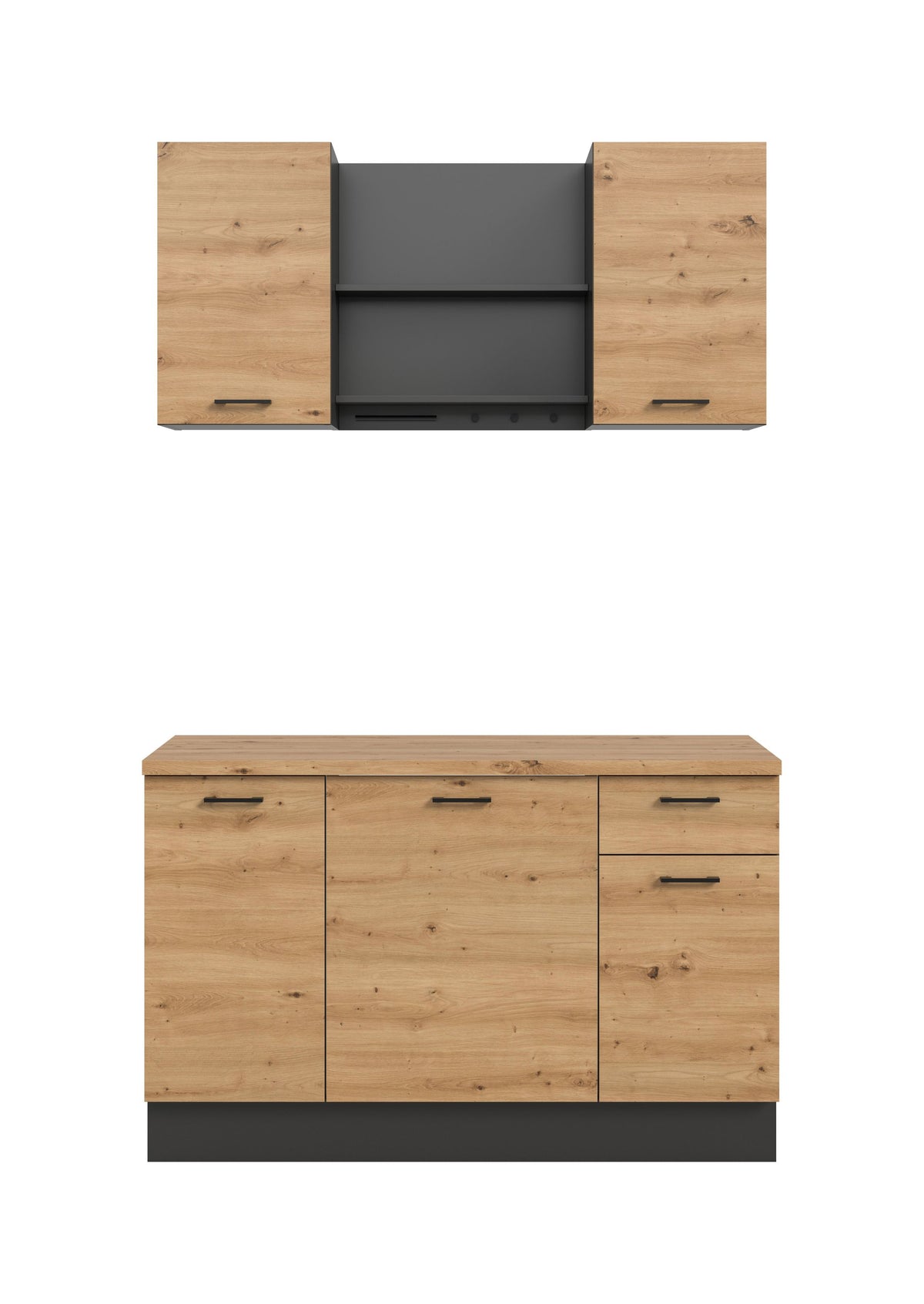 Küchenzeile (ohne E-Geräte) (B/H/T 140x211x60 cm) in Artisan Eiche Nachbildung