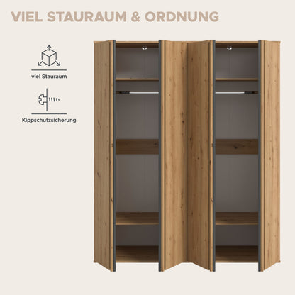 Homes & Jones Kleiderschrank 2-tlg., Schlafzimmerschrank 2x je 80 cm breit, 160 cm