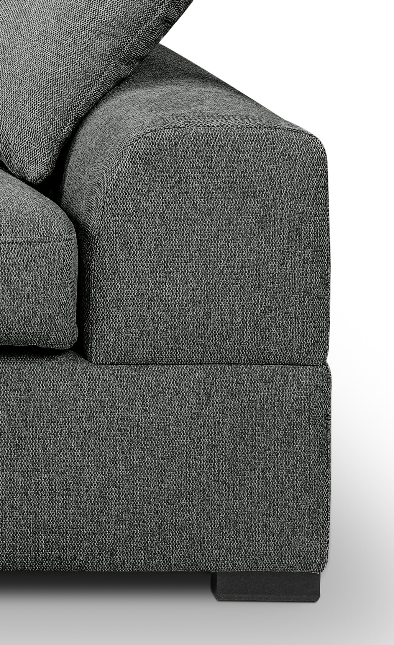 Canapé d'angle Veda – Élégant canapé rembourré en forme de L avec tissu structuré