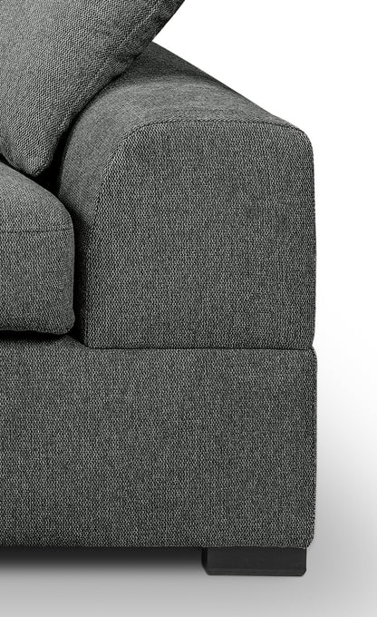 Canapé d'angle Veda – Élégant canapé rembourré en forme de L avec tissu structuré