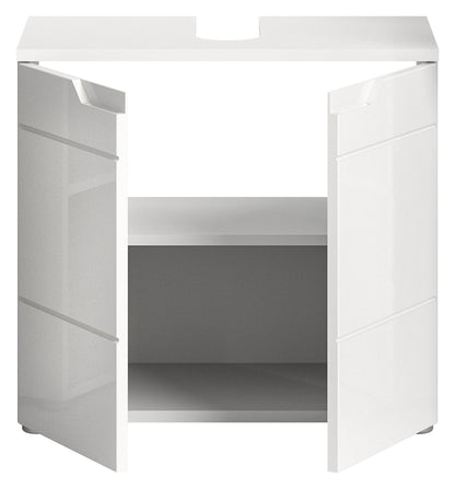 Homes & Jones Waschbeckenunterschrank weiß Hochglanz Front, Badschrank