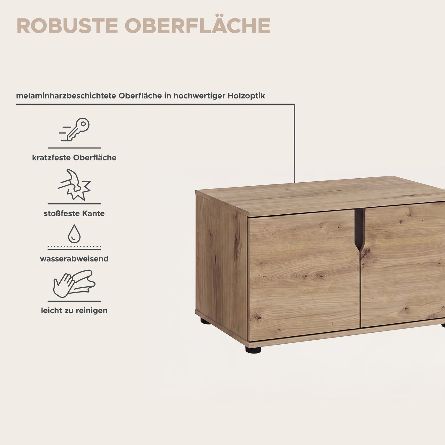 Keno Garderobenkombination (B/H/T: 80x191x37 cm) in Artisan Eiche Nachbildung