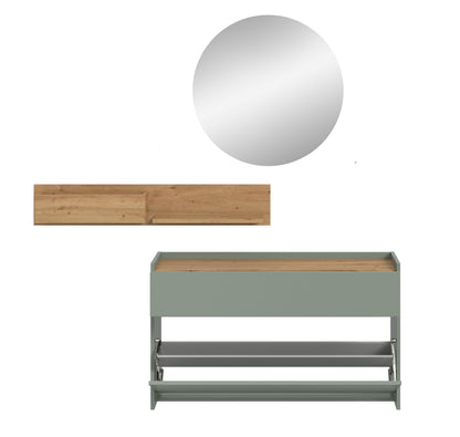 Ensemble de vestiaire DRIVE (L/H/P : env. 140/197/32 cm) en sauge/sauge