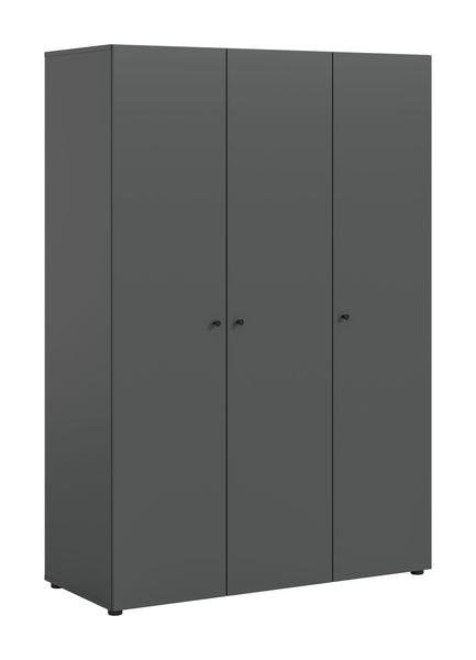 Armoire 3 portes DARWIN (L/H/P : env. 120/176/51 cm) en anthracite/anthracite