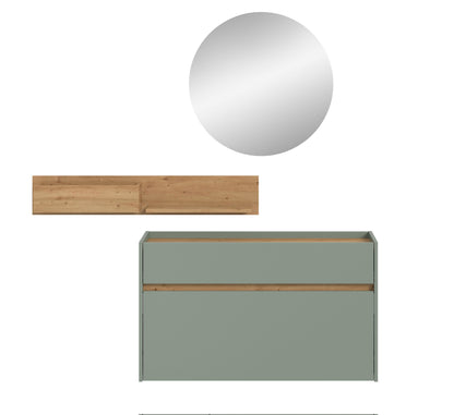 Ensemble de vestiaire DRIVE (L/H/P : env. 140/197/32 cm) en sauge/sauge