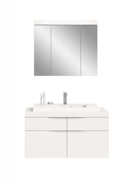 Viana Badkombination (B/H/T: 100x194x50 cm) in Weiß matt und Weiß