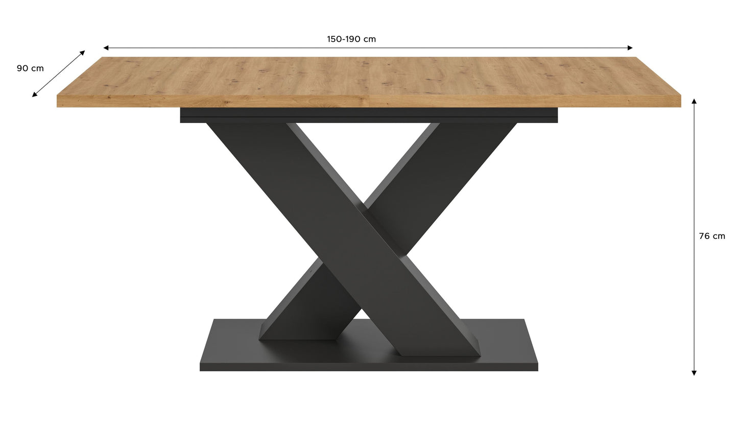 Table de salle à manger MOTION (L/H/P : env. 150/76/90 cm) en blanc/cachemire