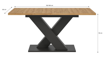 Table de salle à manger MOTION (L/H/P : env. 150/76/90 cm) en blanc/cachemire
