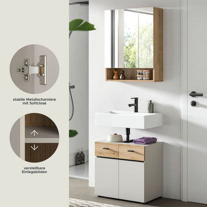 Homes & Jones Badezimmermöbelset 2-tlg. mit Badspiegelschrank, Badmöbel Set