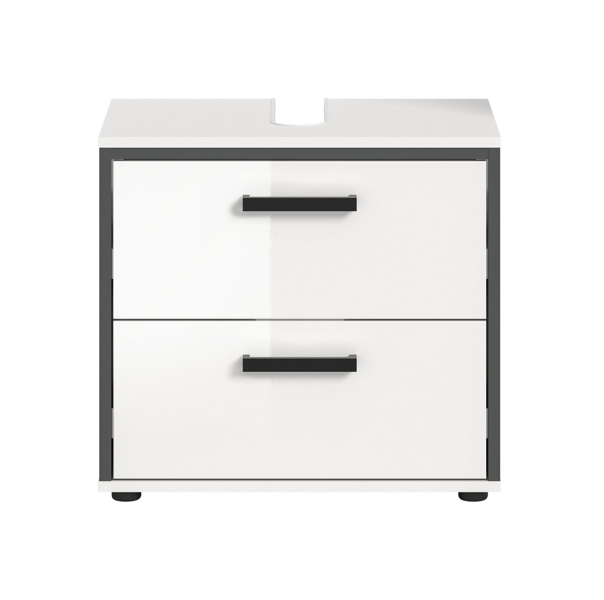 Vanity unit KOJAK (W/H/D: approx. 60/55/37 cm) in white/white high gloss
