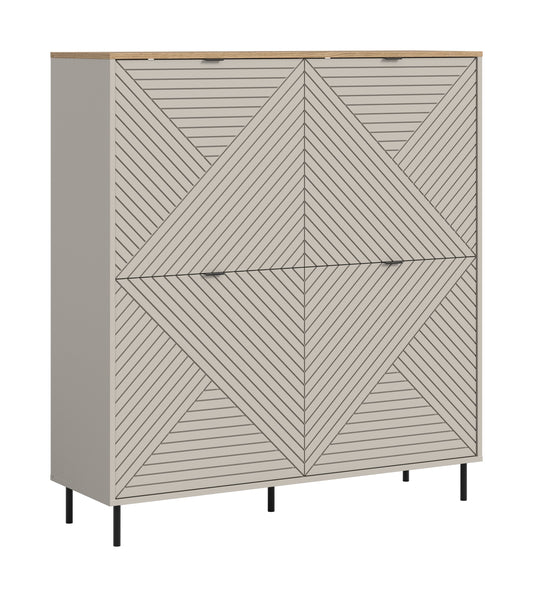 Highboard CAMPUS (L/H/P : env. 124/135/40 cm) en cachemire/cachemire