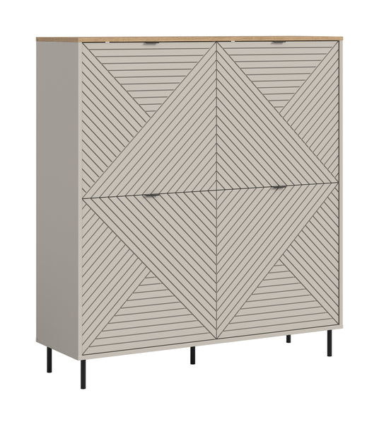 Highboard CAMPUS (L/H/P : env. 124/135/40 cm) en cachemire/cachemire