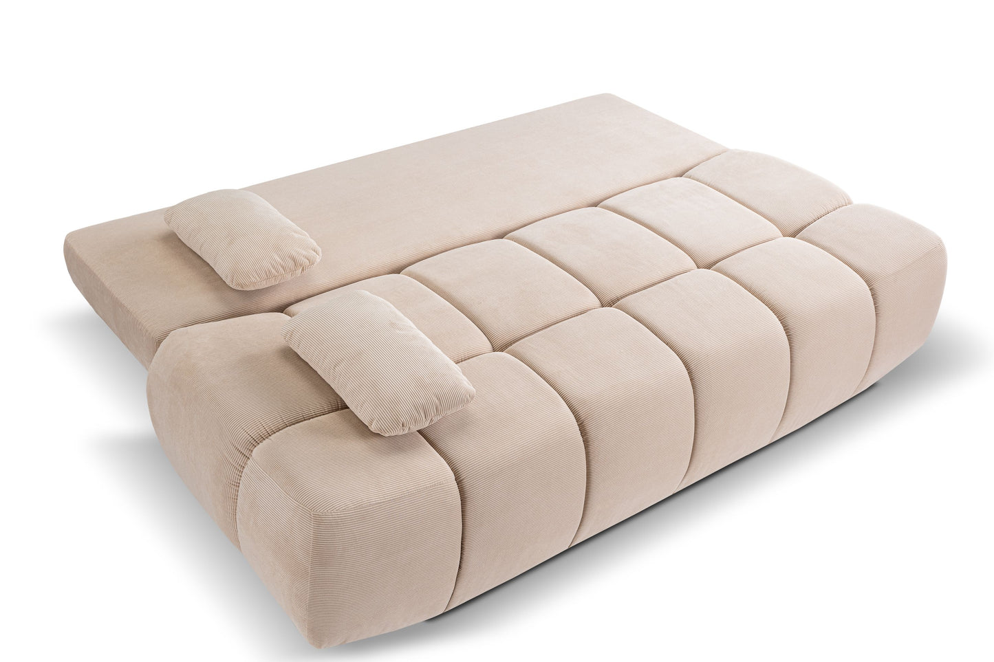 Canapé convertible Lauder – Canapé tendance en velours côtelé avec fonction couchage
