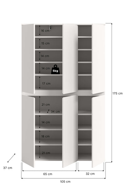 Homes & Jones Universalschrank 105 cm breit,  Mehrzweckschrank, Garderobe, Diele