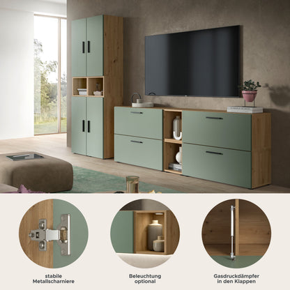 Homes & Jones Wohnwand 4-tlg. TV Möbel Modular Lowboard, Wohnzimmerschrank