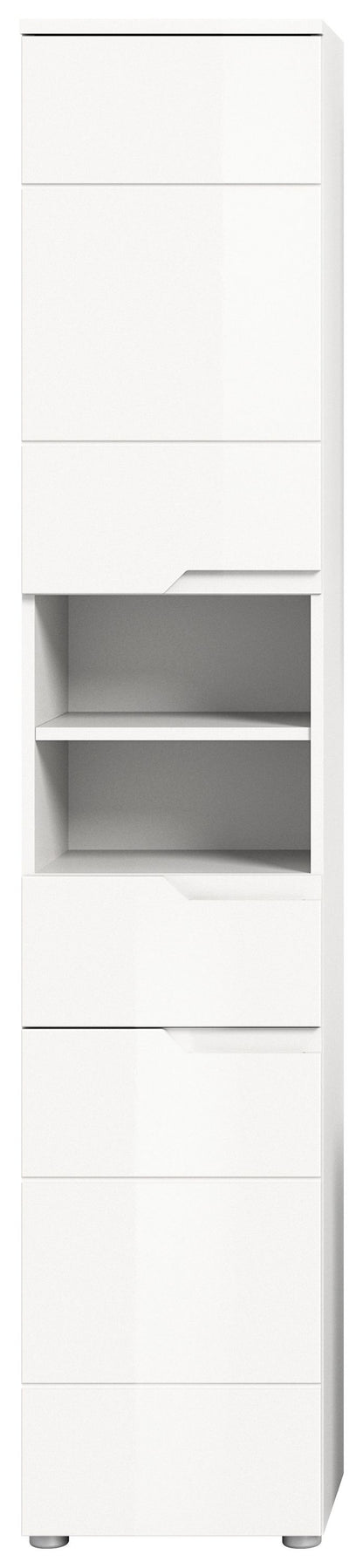 Homes & Jones Badhochschrank weiß Hochglanz Front, Badschrank-Badmöbel