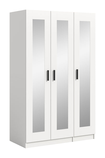 Kleiderschrank 3-türig VISBY (B/H/T: ca. 120/195/56 cm) in weiß/weiß