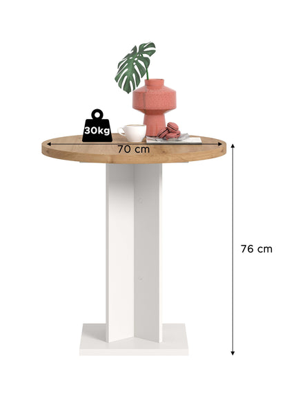 Homes & Jones Esstisch 70x76x70 cm, Esstisch klein, Bistrotisch, Tisch klein
