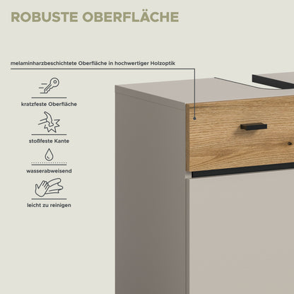 Ensemble de salle de bain avec éclairage AQUA (L/H/P : env. 154/191/35 cm) en Cachemire/Cachemire