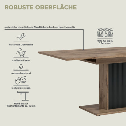 Homes & Jones Esstisch 160x75x90 cm, Esszimmertisch, Wohnzimmermöbel, Esszimmer