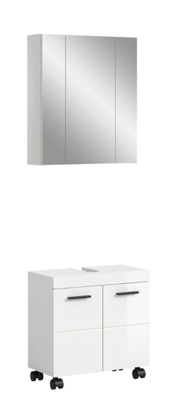 Ensemble de salle de bain NOVA (L/H/P : env. 60/191/30 cm) en blanc/blanc brillant