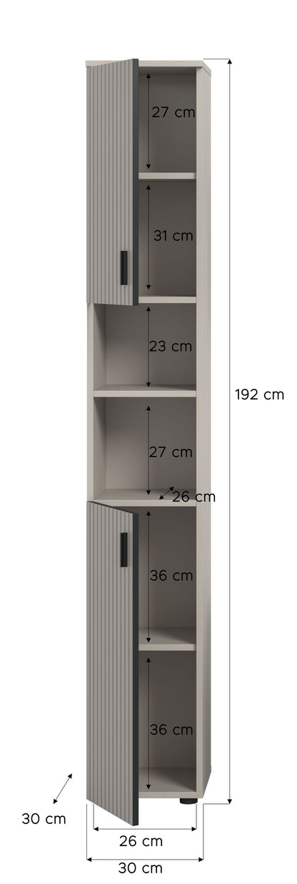 Meuble de salle de bain MONE (l/H/P : env. 30/192/30 cm) en cachemire/cachemire