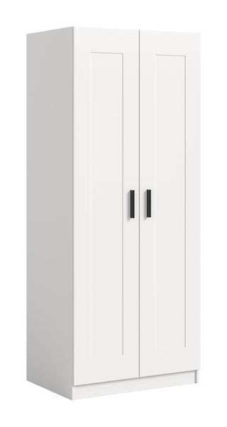 Kleiderschrank 2-türig VISBY (B/H/T: ca. 80/195/56 cm) in weiß/weiß